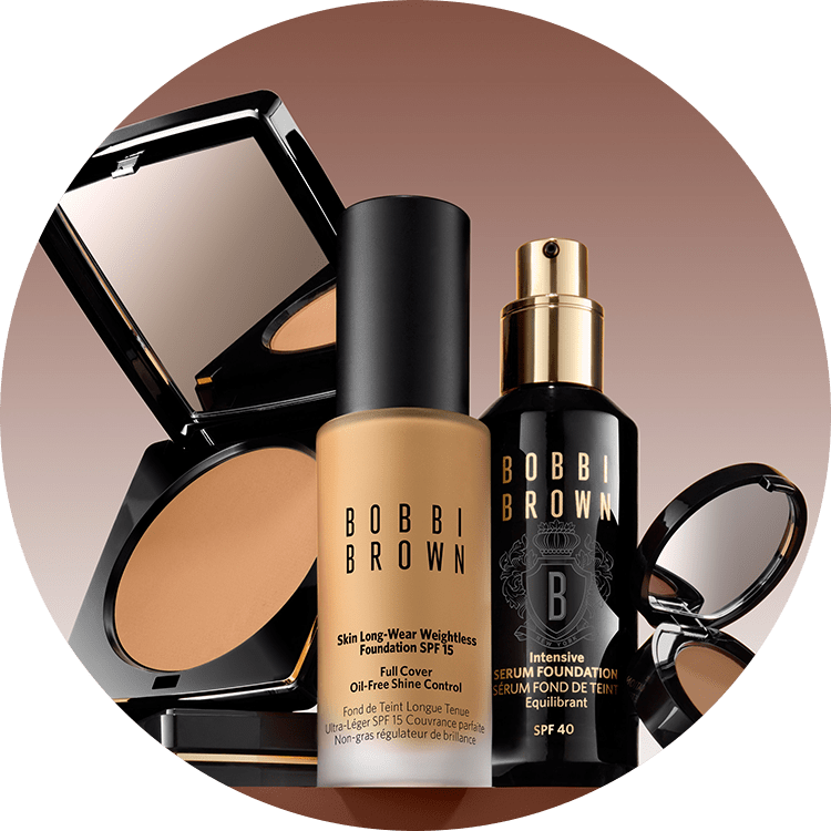 Group shot of our bestselling face products, including foundation and bronzer
